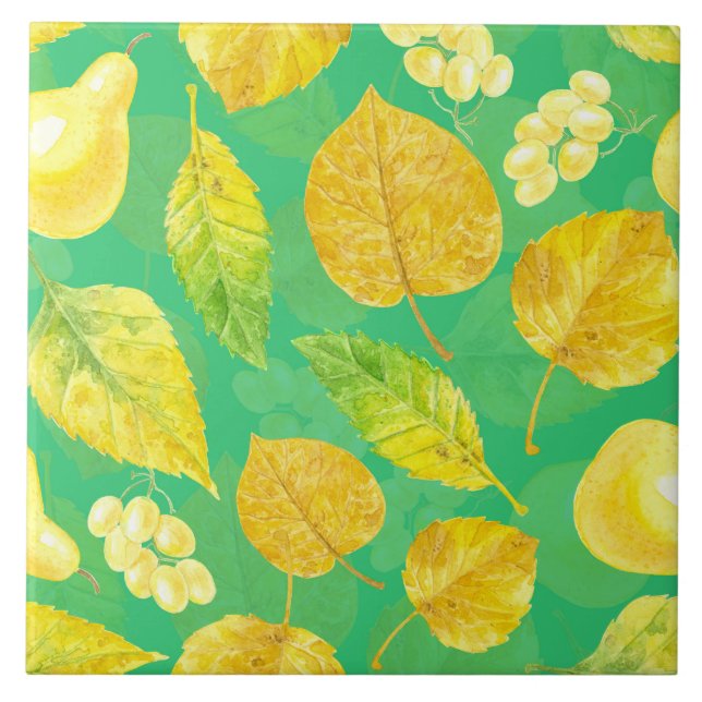 Azulejo Patrón otoñal acuarela (Frente)