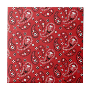 Azulejo Patrón Paisley con fondo rojo-23214