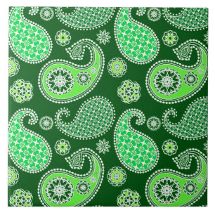 Azulejo Patrón Paisley, Esmeralda y Verde Jade