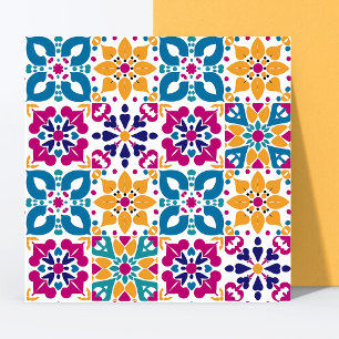 Azulejo Patrón Papel mexicano Picado Multicolor