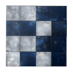 Azulejo Patrón plateado y azul