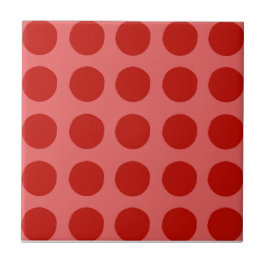 Azulejo Patrón Polkadot Rojo