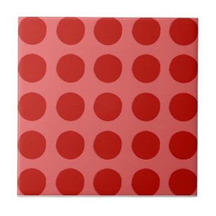Azulejo Patrón Polkadot Rojo