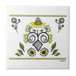 Azulejo Patrón popular del girasol por Alexandra Cook