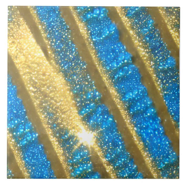 Azulejo Patrón Purpurina azul y dorado (Frente)