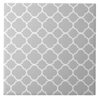 Azulejo Patrón Quatrefoil Gris