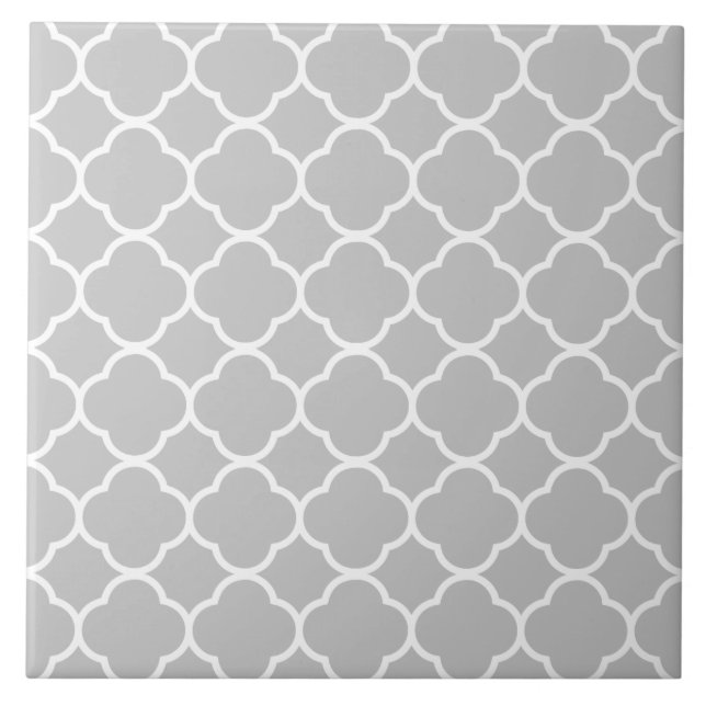 Azulejo Patrón Quatrefoil Gris (Frente)