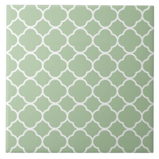 Azulejo Patrón Quatrefoil Mint Green