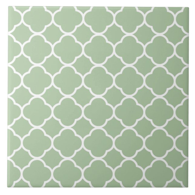 Azulejo Patrón Quatrefoil Mint Green (Frente)