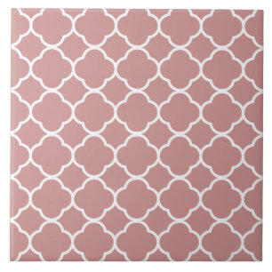 Azulejo Patrón Quatrefoil Rosa