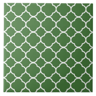 Azulejo Patrón Quatrefoil Verde