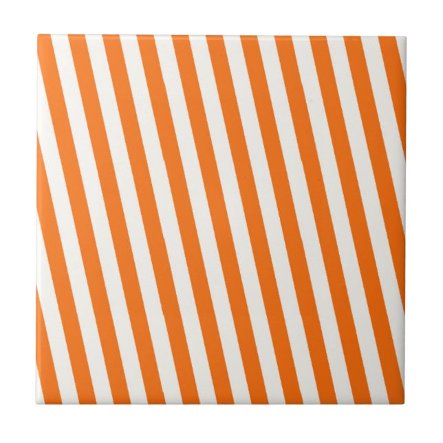 Azulejo Patrón rayado retro Naranja (Frente)