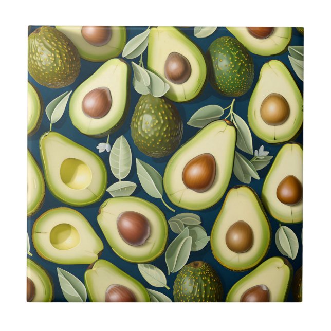 Azulejo Patrón repetitivo de aguacate con contraste textur (Frente)