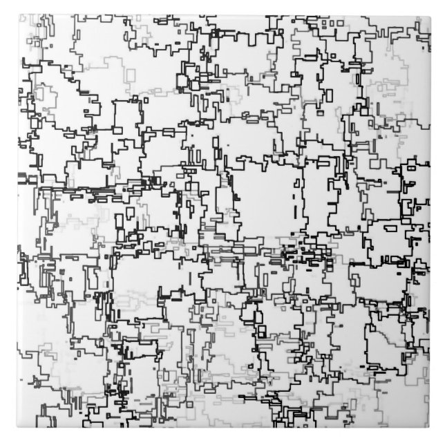 Azulejo Patrón resumen en blanco y negro (Frente)