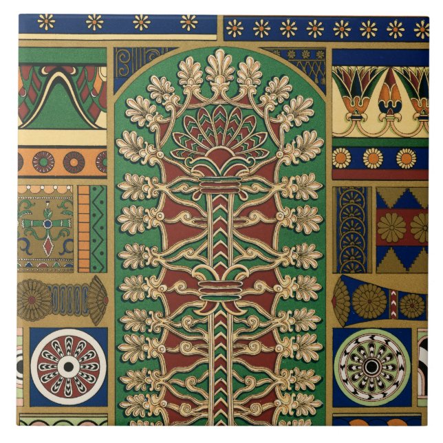 Azulejo Patrón retro asirio (Frente)