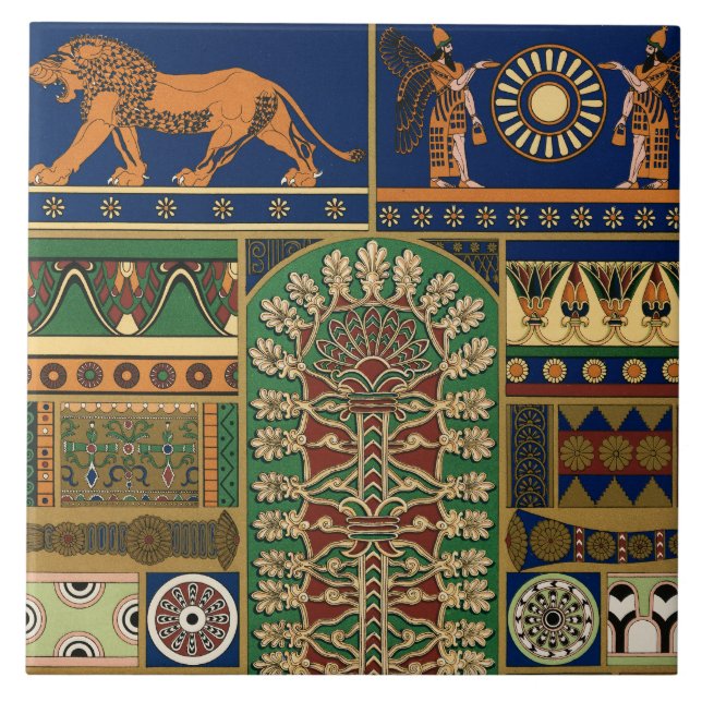 Azulejo Patrón retro asirio (Frente)