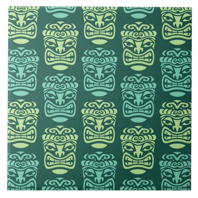 Azulejo Patrón retro de tiki moderno del siglo medio (Frente)