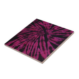 Azulejo Patrón Retro Hippie Morado Rosa Negro Tie-Dye