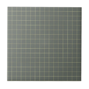 Azulejo Patrón retro negro y amarillo pálido