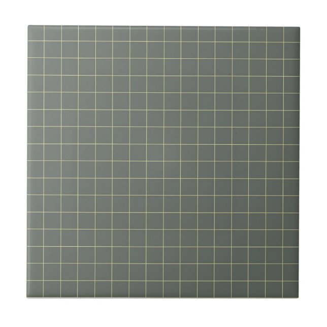 Azulejo Patrón retro negro y amarillo pálido (Frente)