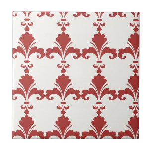Azulejo Patrón Retro Red Fleur-De-Lis