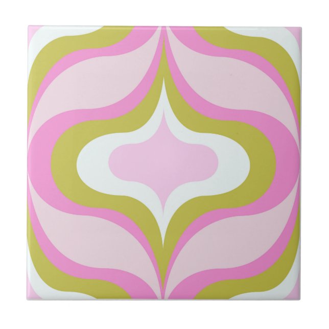 Azulejo Patrón Retro Rosa  (Frente)