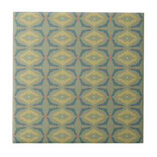 Azulejo Patrón Retro Vintage Verdoso