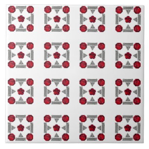 Azulejo Patrón rojo Art Deco