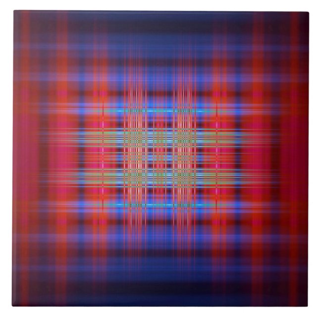 Azulejo Patrón rojo y azul (Frente)