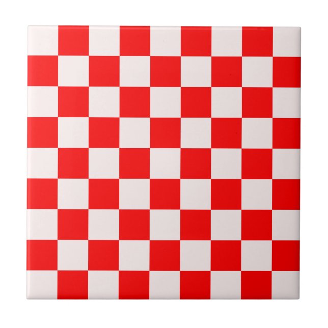Azulejo Patrón rojo y blanco controlado (Frente)