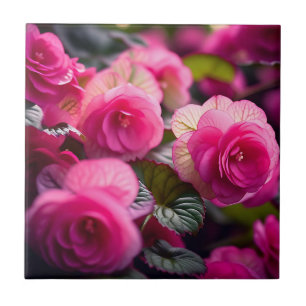 Azulejo Patrón romántico floral de Begonia