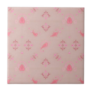 Azulejo Patrón rosa Paisley