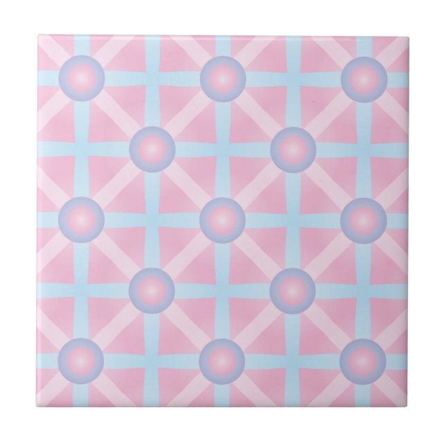 Azulejo Patrón rosa, púrpura y azul claro (Frente)