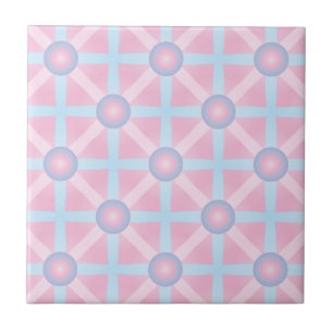 Azulejo Patrón Rosa, Púrpura y Azul Claro Adorable