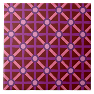 Azulejo Patrón rosa y púrpura funky