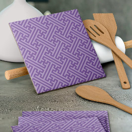 Azulejo Patrón Sayagata, japonés, púrpura y rosa