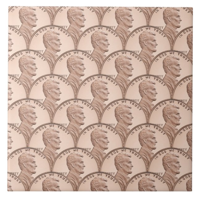 Azulejo Patrón Seamless de Centavo Lincoln – Monedas de Co (Frente)