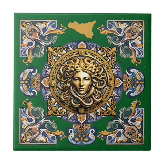 Azulejo Patrón siciliano de Sicilia (Frente)
