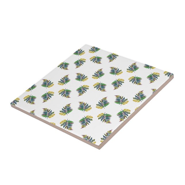 Azulejo Patrón simple de hojas de hierro arco iris (Lado)