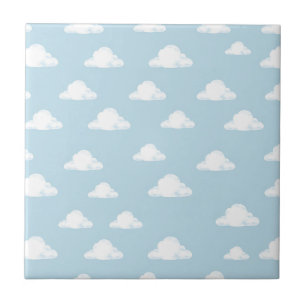 Azulejo Patrón Simple de Nubes Esponjosas Cielo Guardería