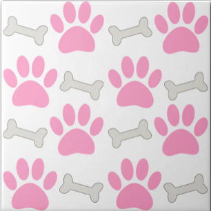 Azulejo Patrón sin fisuras de patas y huesos rosados perso