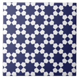 Azulejo Patrón sin fisuras de vector azul y blanco