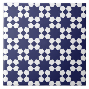 Azulejo Patrón sin fisuras de vector azul y blanco