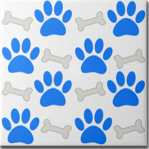 Azulejo Patrón sin fisuras Patas y huesos azules Personali