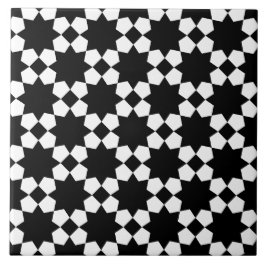 Azulejo Patrón sin fisuras vectorial en blanco y negro