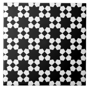 Azulejo Patrón sin fisuras vectorial en blanco y negro