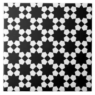 Azulejo Patrón sin fisuras vectorial en blanco y negro