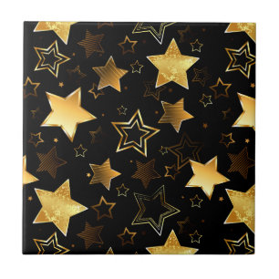 Azulejo Patrón sin foco con las estrellas doradas