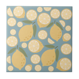 Azulejo Patrón sin foco de limón amarillo