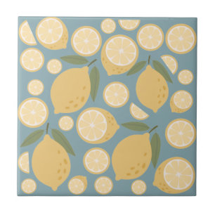 Azulejo Patrón sin foco de limón amarillo